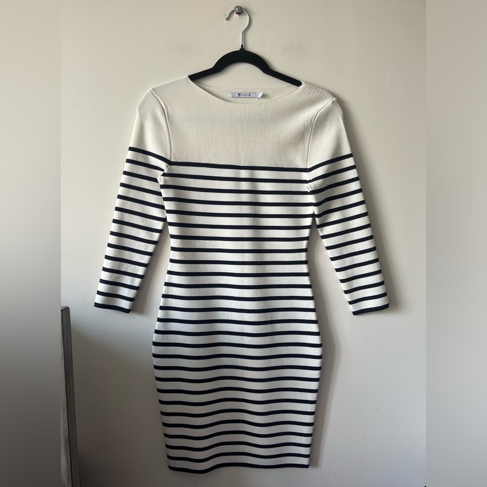T Alexander Wang Long-Sleeve Striped Mini Dress Size Small